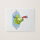 Kikker op Leaf met Insect Legpuzzel (Horizontaal)