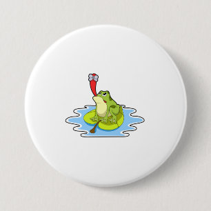 Kikker op Leaf met Insect Ronde Button 7,6 Cm