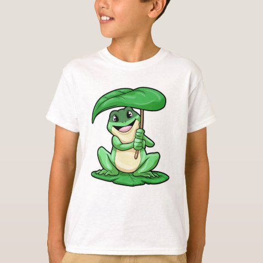 Kikker op Leaf met Umbrella T-shirt (Voorkant)