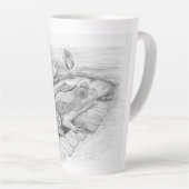 Kikker op Lily Pad Latte Mok (Rechterhoek)