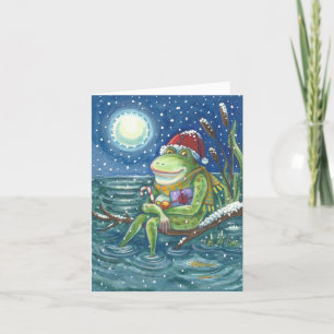 KIKKER OP LOG KERSTMIS WENSKAART Verse Feestdagen Kaart