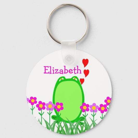 Kikker op maat van naam sleutelhanger (Voorkant)