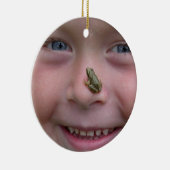 Kikker op neus keramisch ornament (Rechts)