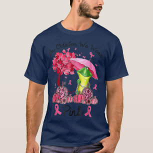Kikker op oktober Draag roze najaar Herfst borstka T-shirt