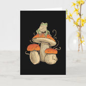 Kikker op paddenstoel kaart (Gele Bloem)