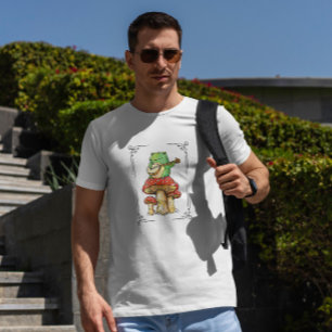 Kikker op paddenstoel t-shirt