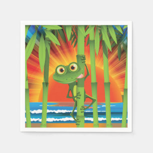 Kikker op papier van bamboe servetten