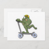 Kikker op scooter briefkaart (Voorkant / Achterkant)