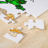 Kikker paddenstoel ribbit Decorative Jigzaag Puzzl Legpuzzel (Zijkant)