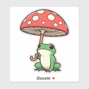 Kikker paddenstoel Umbrella Sticker