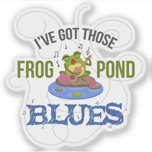 Kikker Pond Blues Sticker (Voorkant)