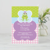 Kikker Prince Birthday Party Invitation Kaart (Staand voorkant)