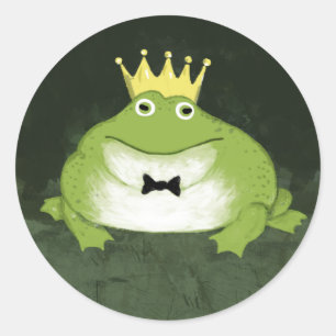 Kikker Prince   Fairy Tale Wedding Ronde Sticker