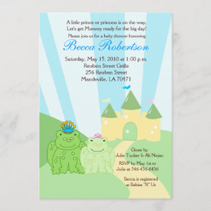 Kikker Princess 5x7 Baby shower Uitnodiging