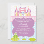 Kikker Princess Birthday Party Invitation Kaart (Voorkant)