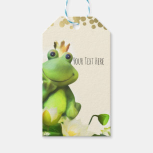 Kikker Prins Groene & Gouden Baby Shower Aangepast Cadeaulabel