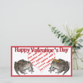 Kikker Prins & Kissende Kikker Valentijn Foto Lijs Feestdagenkaart (Staand voorkant)