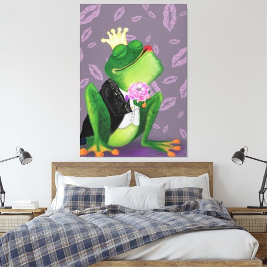 Kikker Prins - Kissy Canvas Afdruk (Insitu (Slaapkamer))