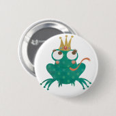 Kikker Prins Pin Ronde Button 5,7 Cm (Voorkant /achterkant)
