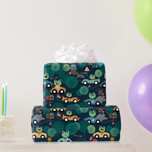 Kikker-rantsoenchauffeurs Kinder Cadeaupapier (Feestgeschenken)