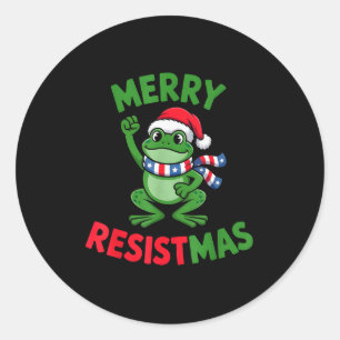 Kikker Retro Prettig Resistmas Grappig Politiek Ke Ronde Sticker