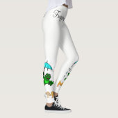 Kikker Ribbit paddenstoel Witte Leggings (Rechts)