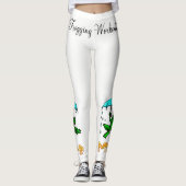 Kikker Ribbit paddenstoel Witte Leggings (Voorkant)