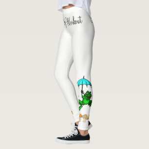 Kikker Ribbit paddenstoel Witte Leggings