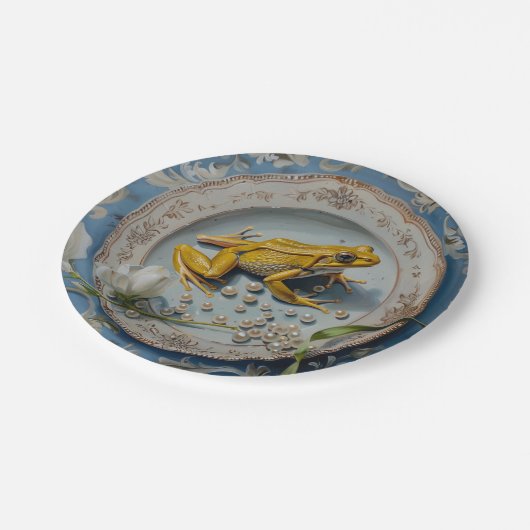 Kikker - Ronde papieren Borden Papieren Bordje (Gekanteld)