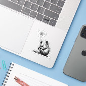 Kikker, schatkist sticker (Laptop met iPhone)