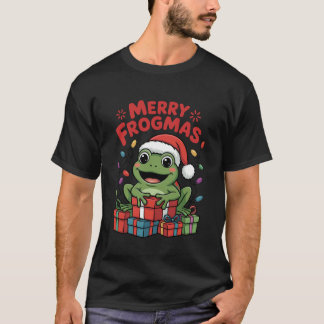 Kikker Sinterklaas Hoed Kerst Ontwerp Grappig Dier T-shirt