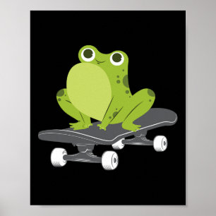 Kikker Skateboarder Skateboard Skaten Skater Poster