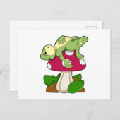Kikker slaapt met paddestoel briefkaart (Voorkant / Achterkant)
