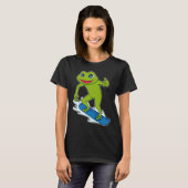 Kikker Snowboarder Snowboard T-shirt (Voorkant volledig)