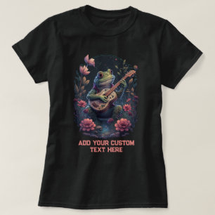 Kikker Spelen Gitaar Wildbloem Toad, Kikker Lovers T-shirt
