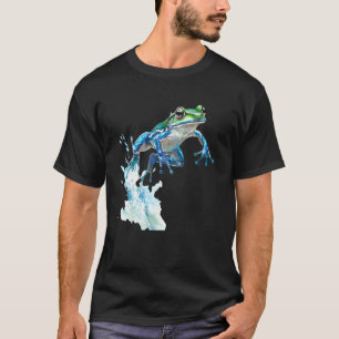 Kikker springt, water spetterend - Amfibie - Grapp T-shirt