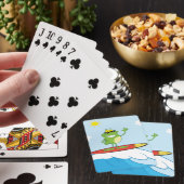 Kikker surfen pokerkaarten (Insitu)