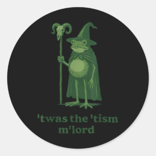 Kikker Tovenaar Meme Twas The Tism Mlord Ronde Sticker
