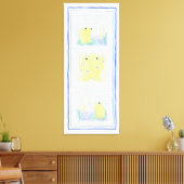 Kikker Trio op de kledij van Gingham Canvas Afdruk (Insitu (Woonkamer))