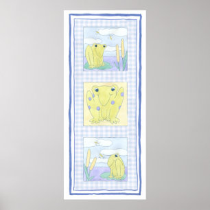 Kikker Trio op de kledij van Gingham Poster