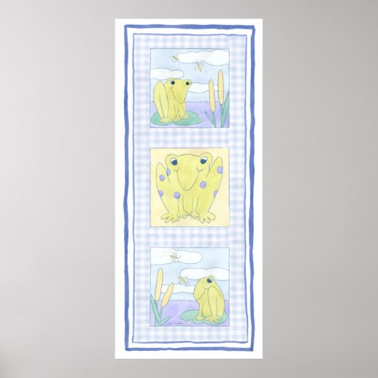 Kikker Trio op de kledij van Gingham Poster (Voorkant)