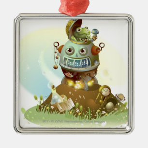Kikker uit een ufo metalen ornament