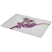 Kikker van de Paarse kikker met oogbril op wit Snijplank (Hoek)