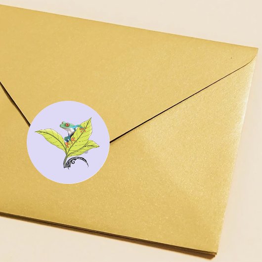 Kikker van de rode oogboom ronde sticker