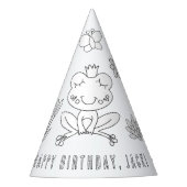 Kikker-verjaardag-partij - Kleur uw eigen partijPe Feesthoedjes (Voorkant)