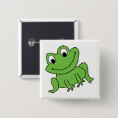 Kikker Vierkante Button 5,1 Cm (Voorkant /achterkant)