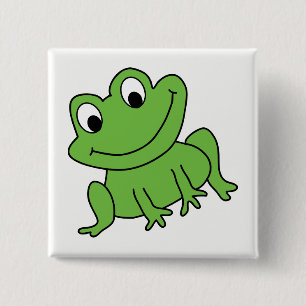 Kikker Vierkante Button 5,1 Cm