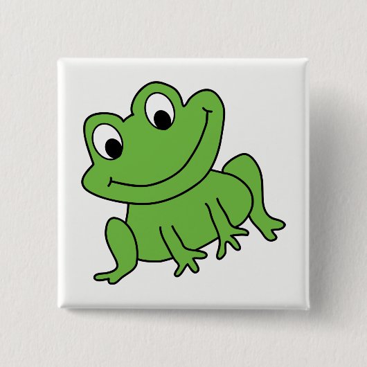 Kikker Vierkante Button 5,1 Cm (Voorkant)