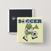 Kikker-voetoverhemden en -cadeautjes vierkante button 5,1 cm (Voorkant /achterkant)