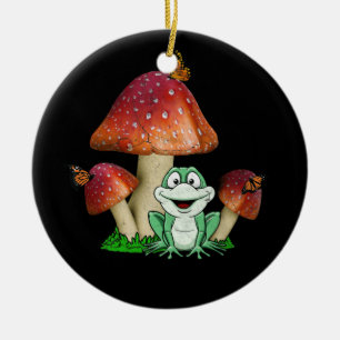 Kikker voor champignons, van de katoenkern, voor b keramisch ornament